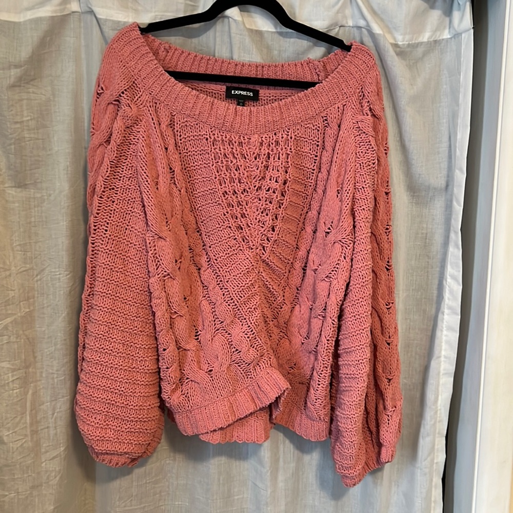 Express chunky wide neck sweater.